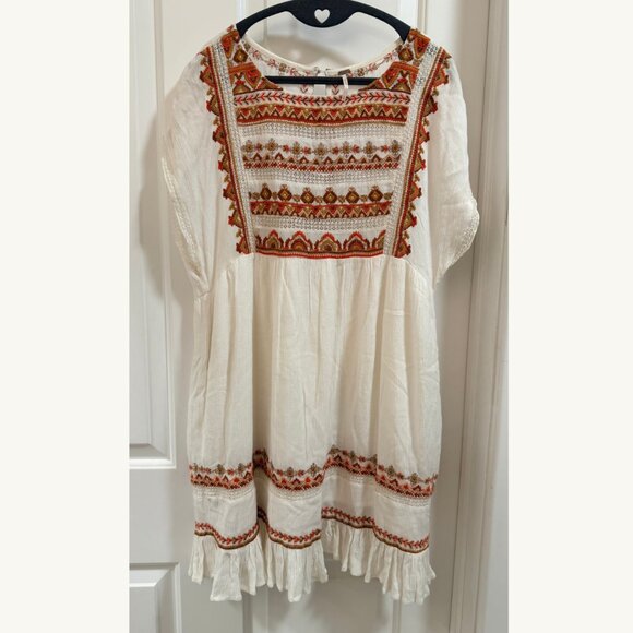 Free People Embroidered Boho Tunic Dress Size Small - Picture 1 of 13